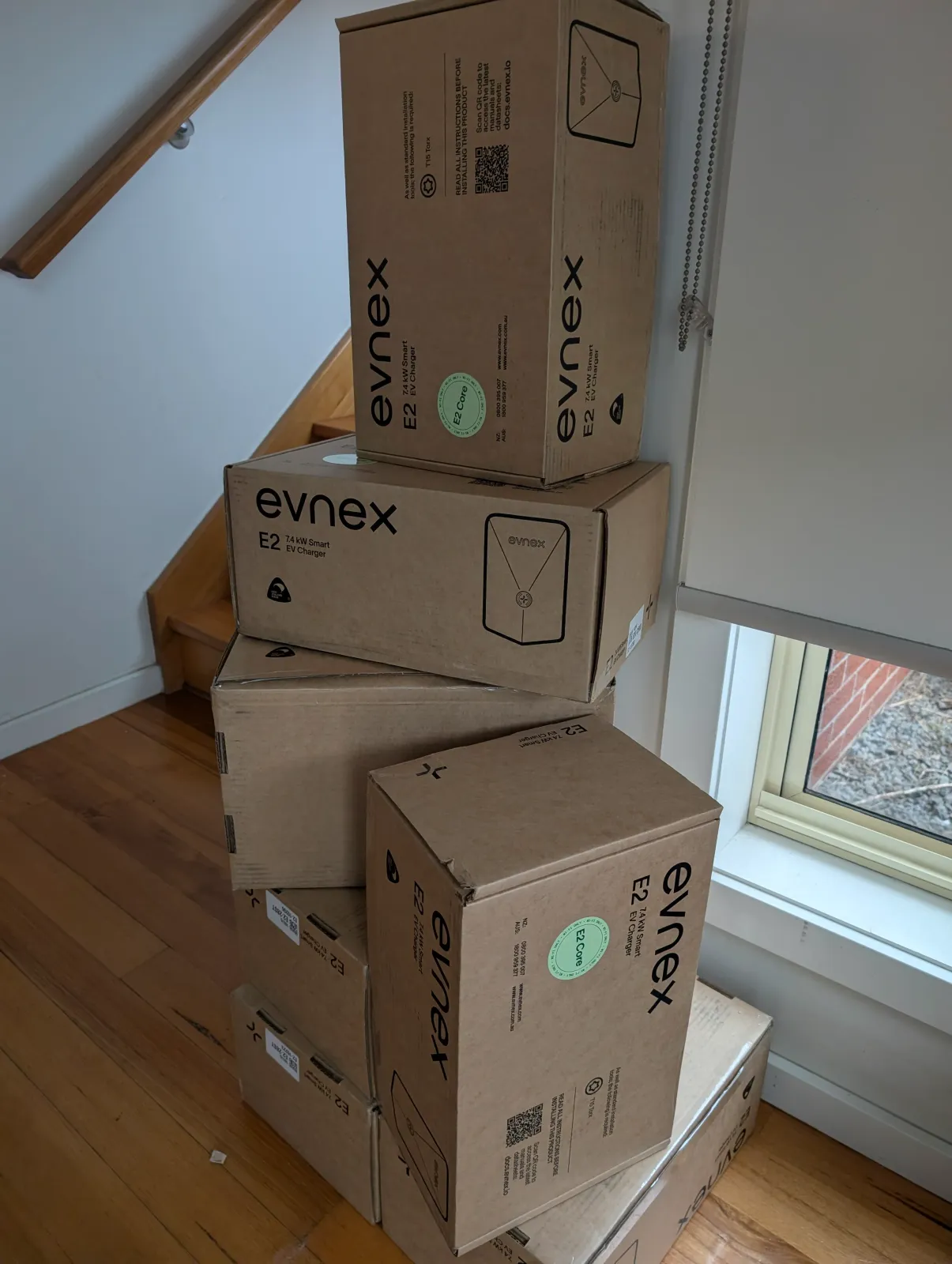 Evnex chargers on site, ready to go on