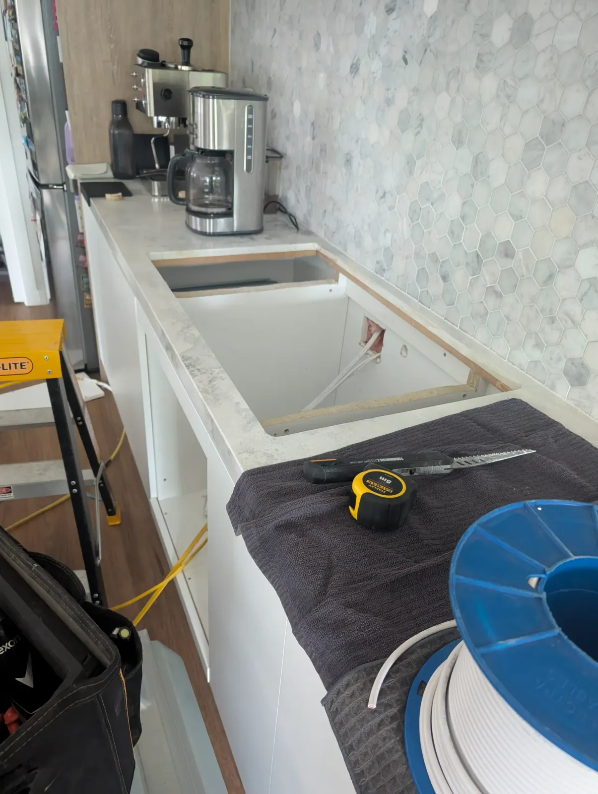 Benchtop prepared for the circuit