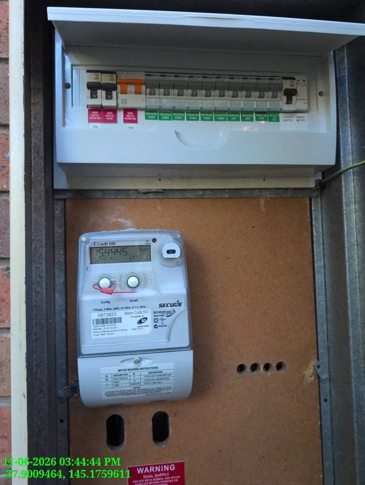 Meter and board, finished