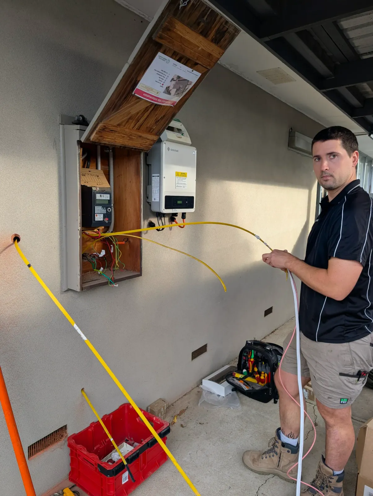 New cable into the meter box